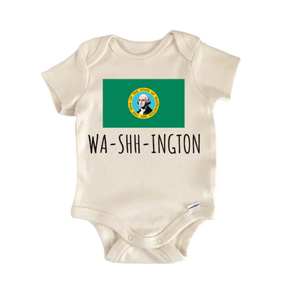 Washington State Flag Baby Gift Baby Bodysuit