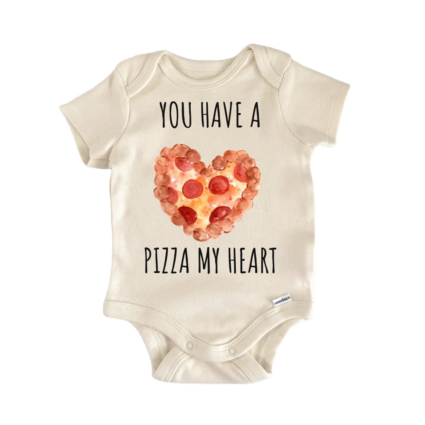 Pizza Heart Italian Valentine's Day Baby Gift Baby Bodysuit