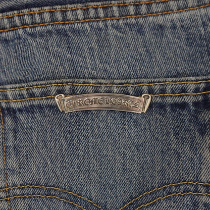 Chrome Hearts Leather Cross Patch Jeans