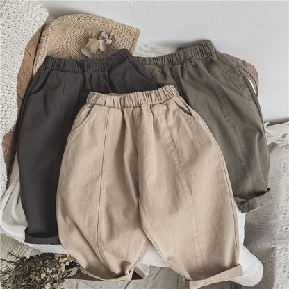 Children's Line-pressing Casual Pants Boys And Girls Baby Pants Spring And Autumn Clothing