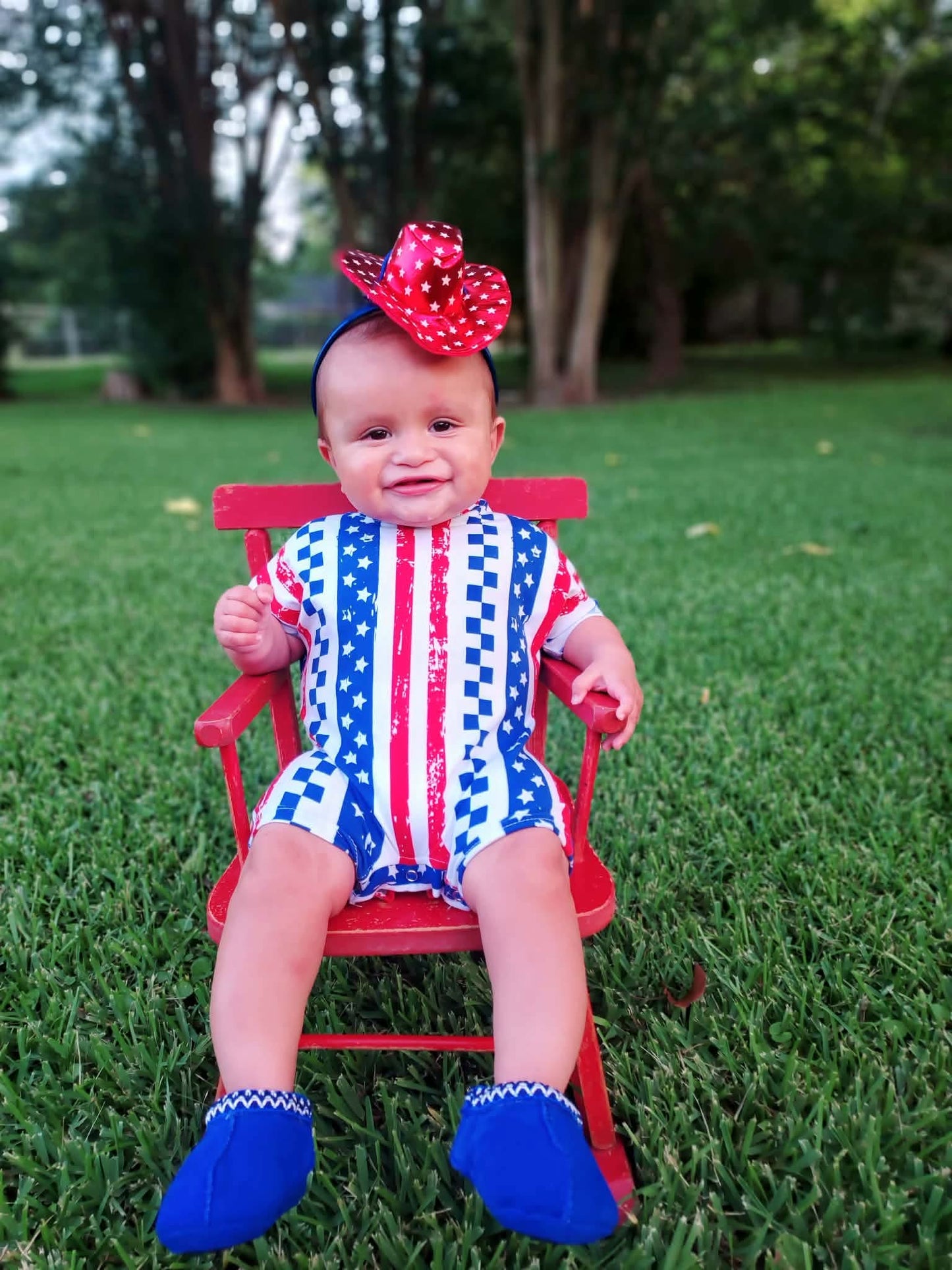 Red, White & Revved Up Romper (FINAL SALE)