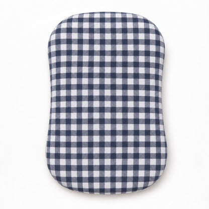Navy Blue Gingham Ruffle Baby Lounger Cover