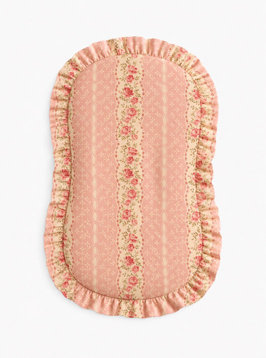Pink Rose Ruffle Baby Lounger Cover
