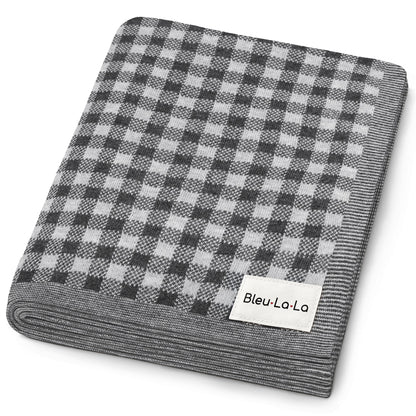 Checkered Knit Baby Blanket