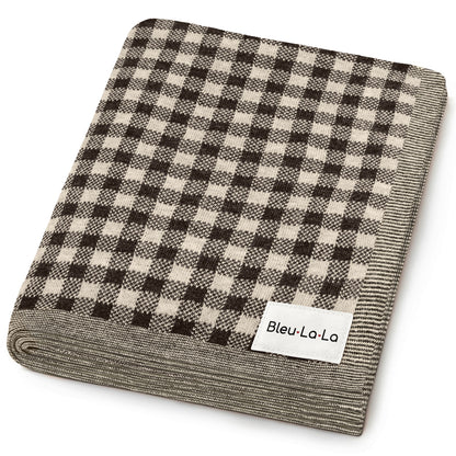 Checkered Knit Baby Blanket