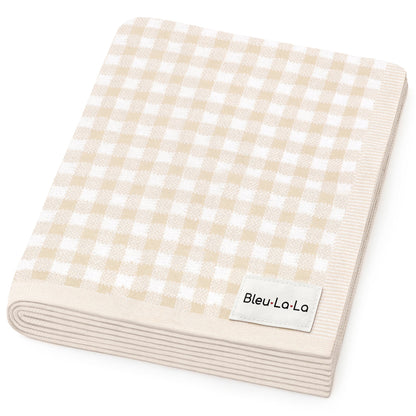 Checkered Knit Baby Blanket