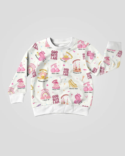 God Says I Am Girl Bamboo Crewneck Sweatshirt