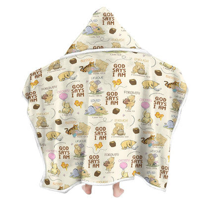 God Says I Am Little Blessings Bamboo Wearable Hooded Blanket