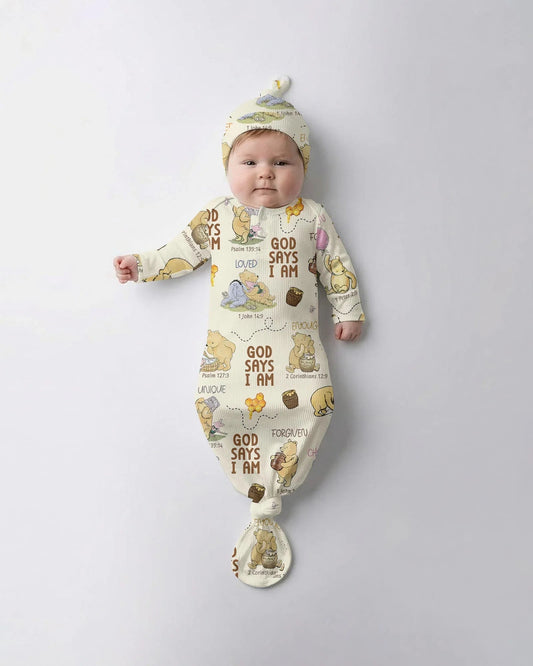 God Says I Am Little Blessings Bamboo Knot Gown