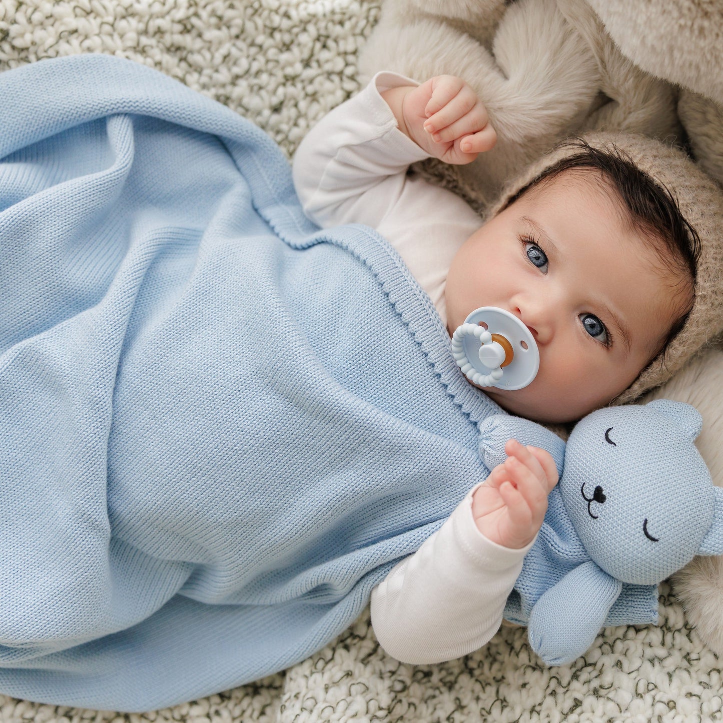 Blanket Lovey - 100% Organic Cotton Baby Blanket with Comfort Lovey