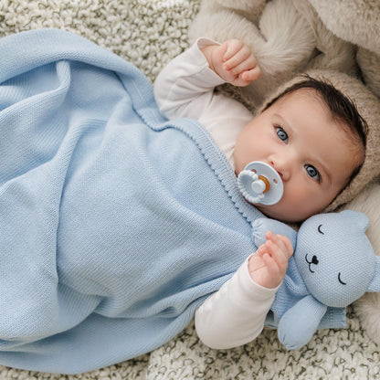 Blanket Lovey - 100% Organic Cotton Baby Blanket with Comfort Lovey