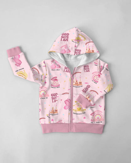 God Says I Am Girl Bamboo Zip Hoodie