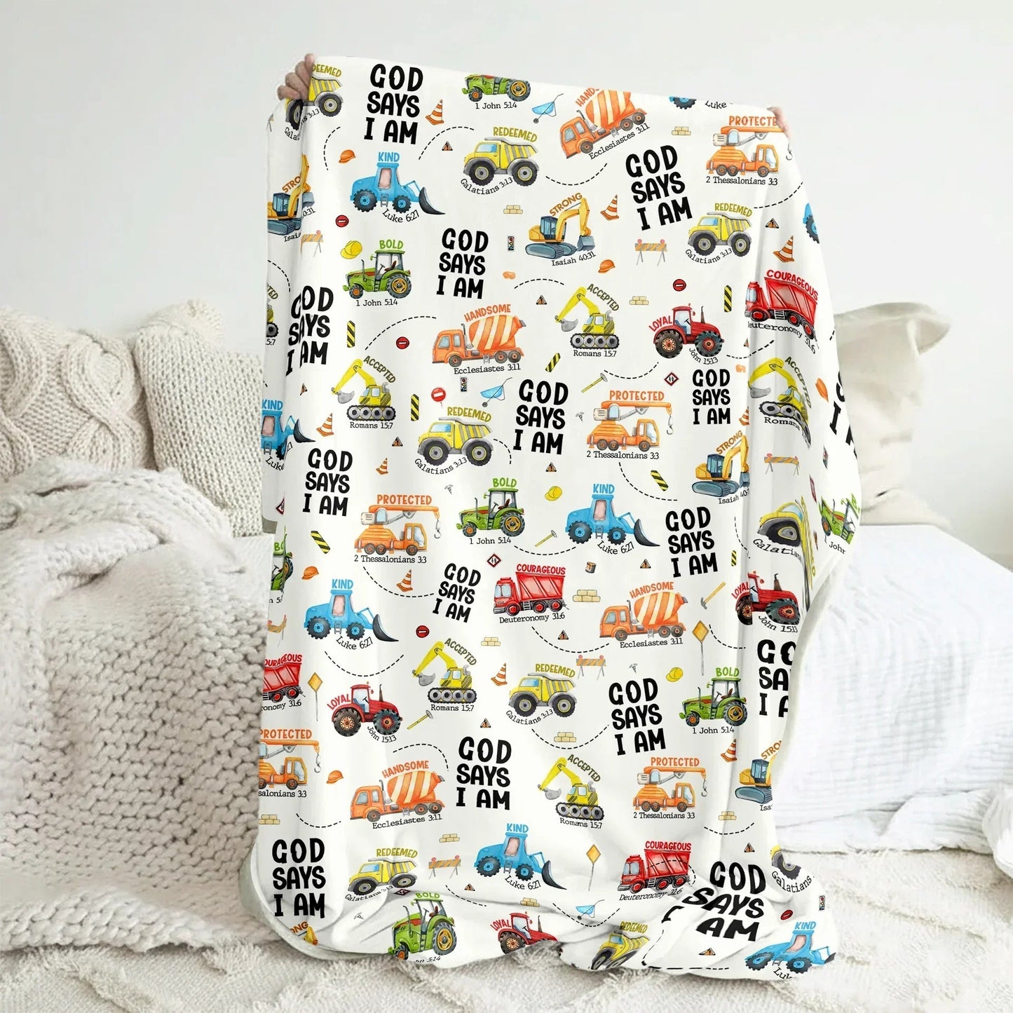 God Says I Am Boy Bamboo Blanket