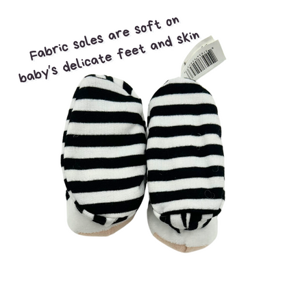 Black & White Panda Baby Booties with Rattle