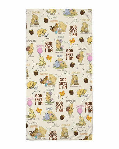 God Says I Am – Little Blessings Bamboo Beach Towel