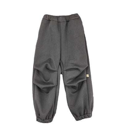 Autumn And Winter Children's Clothing Fleece-lined Casual All-match Loose Knitted Trousers