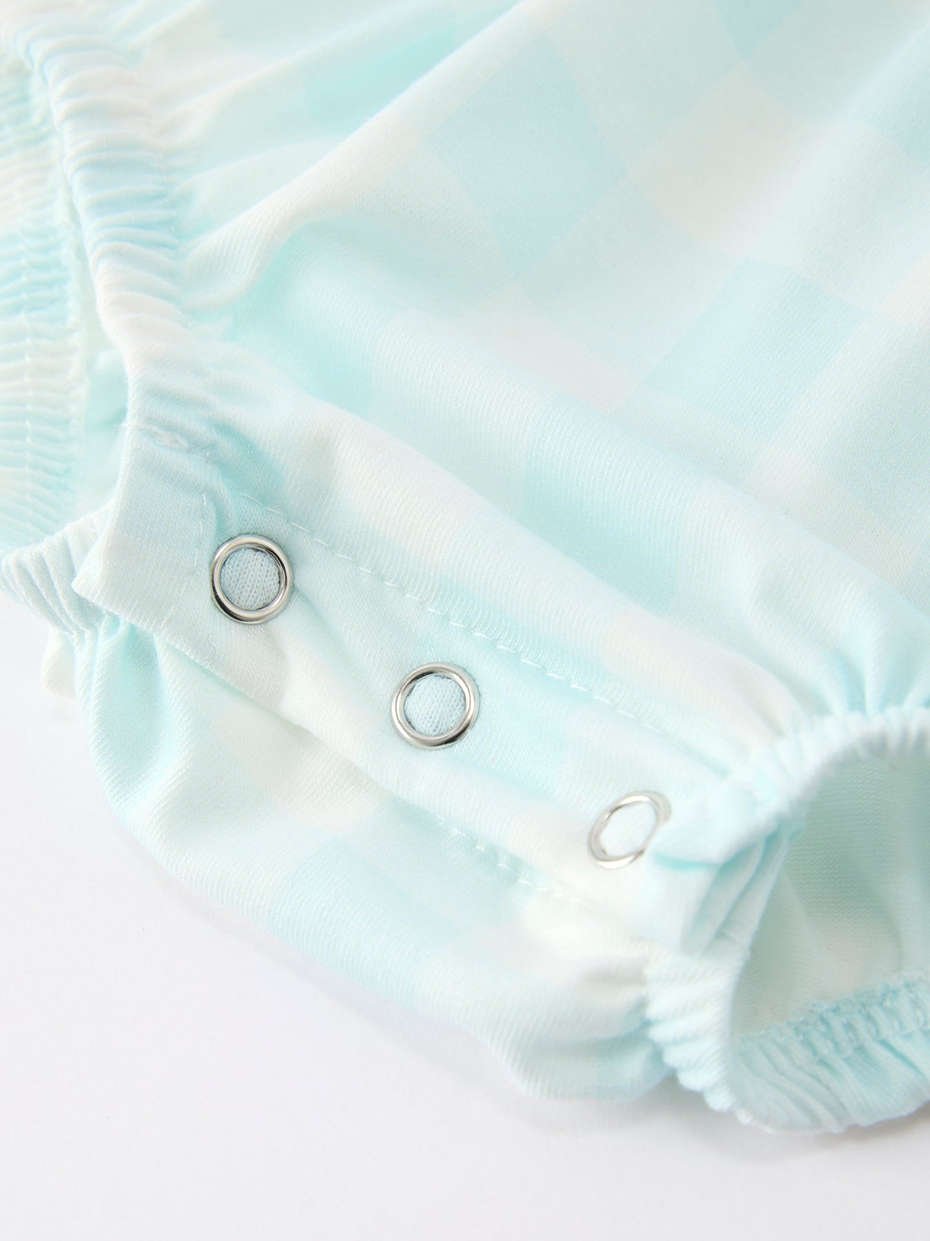 Spring Plaid Bow Girls Romper Smocked Petals Collar Puff Sleeve