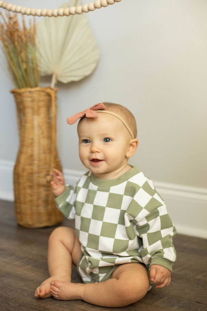 Checkered Oversized Bubble Romper