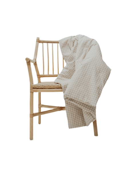 Beige Gingham Crib Quilted Blanket