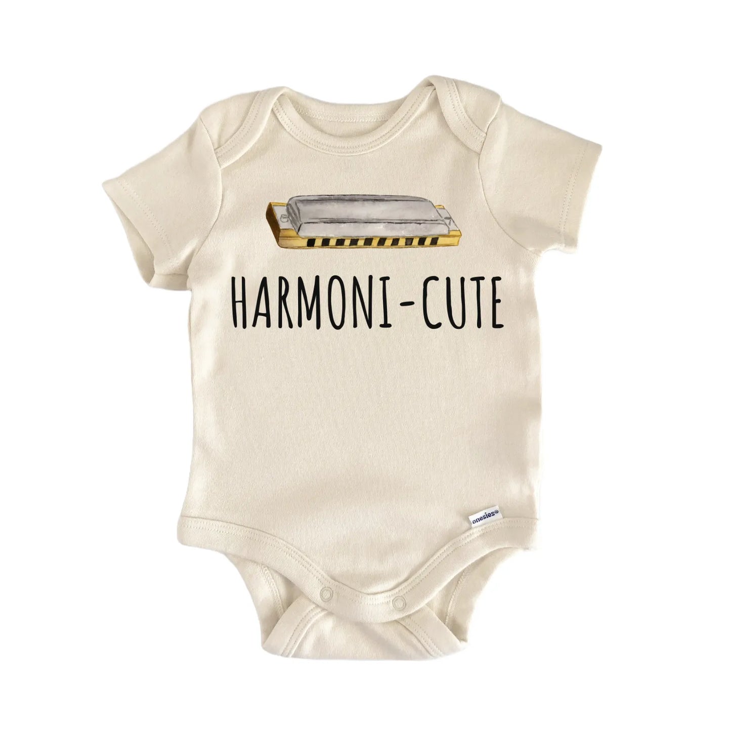 Harmonica Musical Instrument Blues Baby Gift Baby Bodysuit