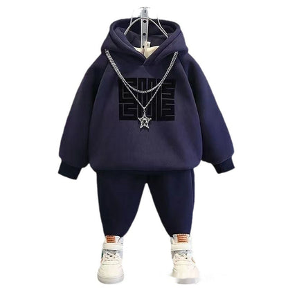 Winter Clothes Fleece Sweater Sportswear Thickening Two-piece Set