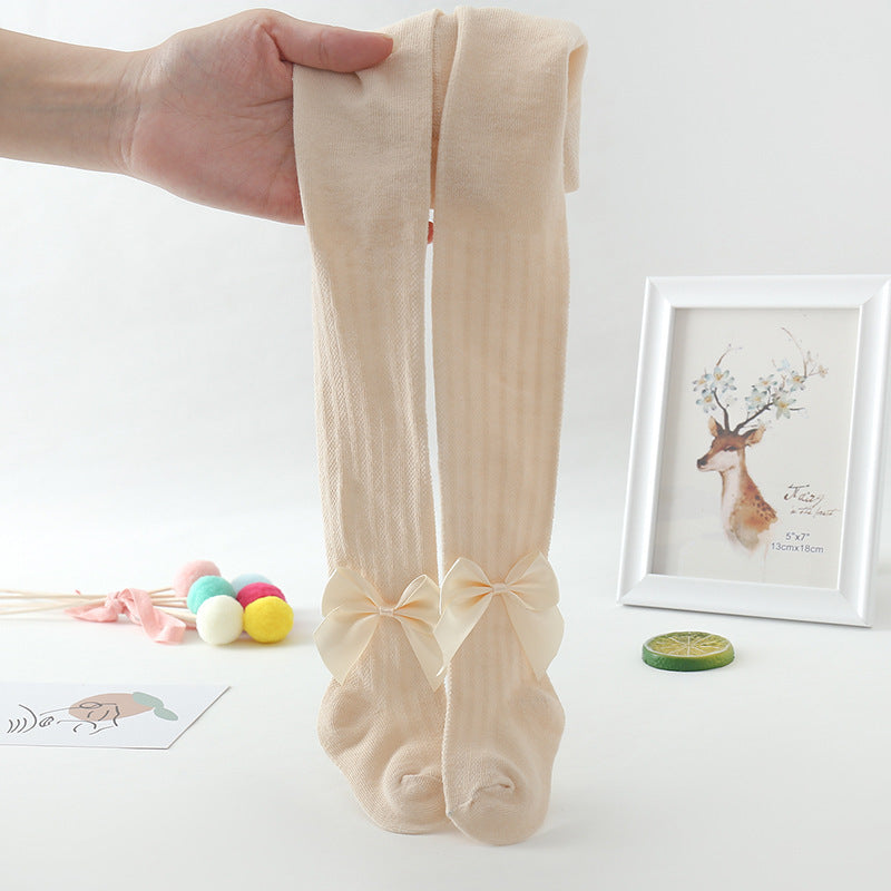 Children's baby pantyhose mesh big bow