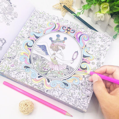 Elementary School Student Coloring Book Secret Garden Decompression