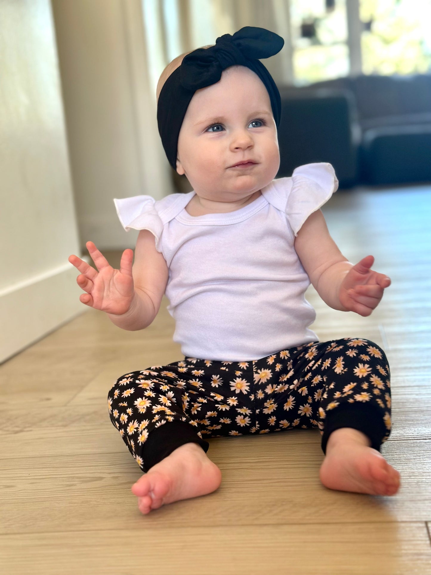 Black Daisy Joggers