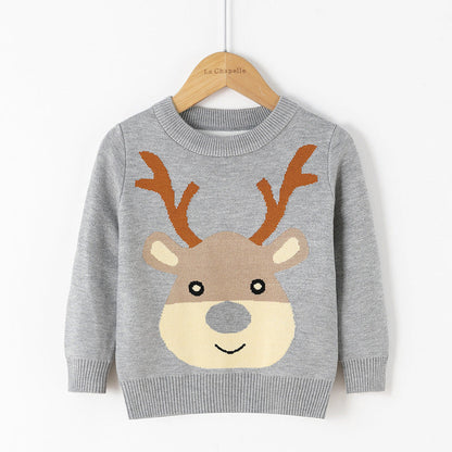 Cotton Double Layer Autumn Winter Christmas Long Sleeved Children's Sweater