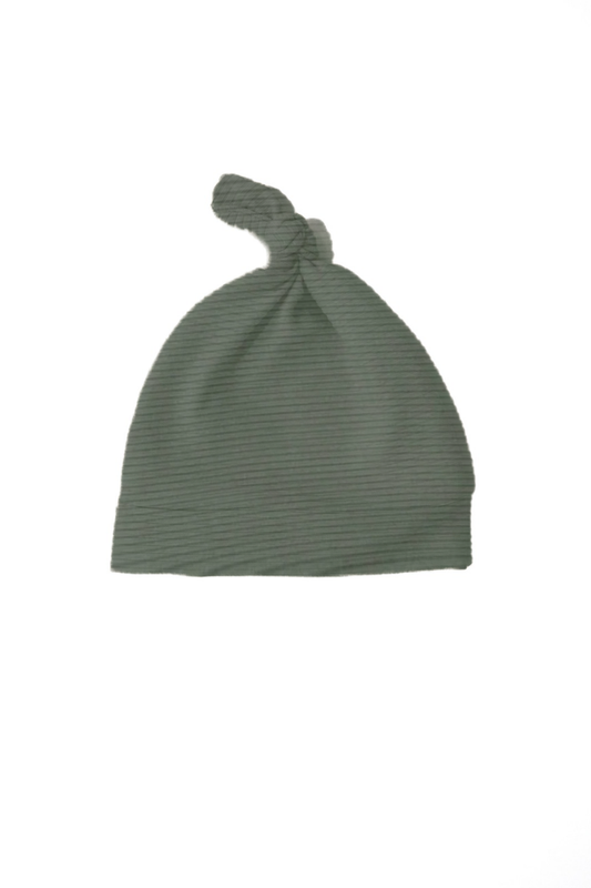 Moss Ribbed Knit Newborn Baby Knot Hat