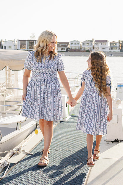 Adult Block Print Floral Dress