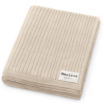 Organic Ribbed Knit Cotton Baby Blanket
