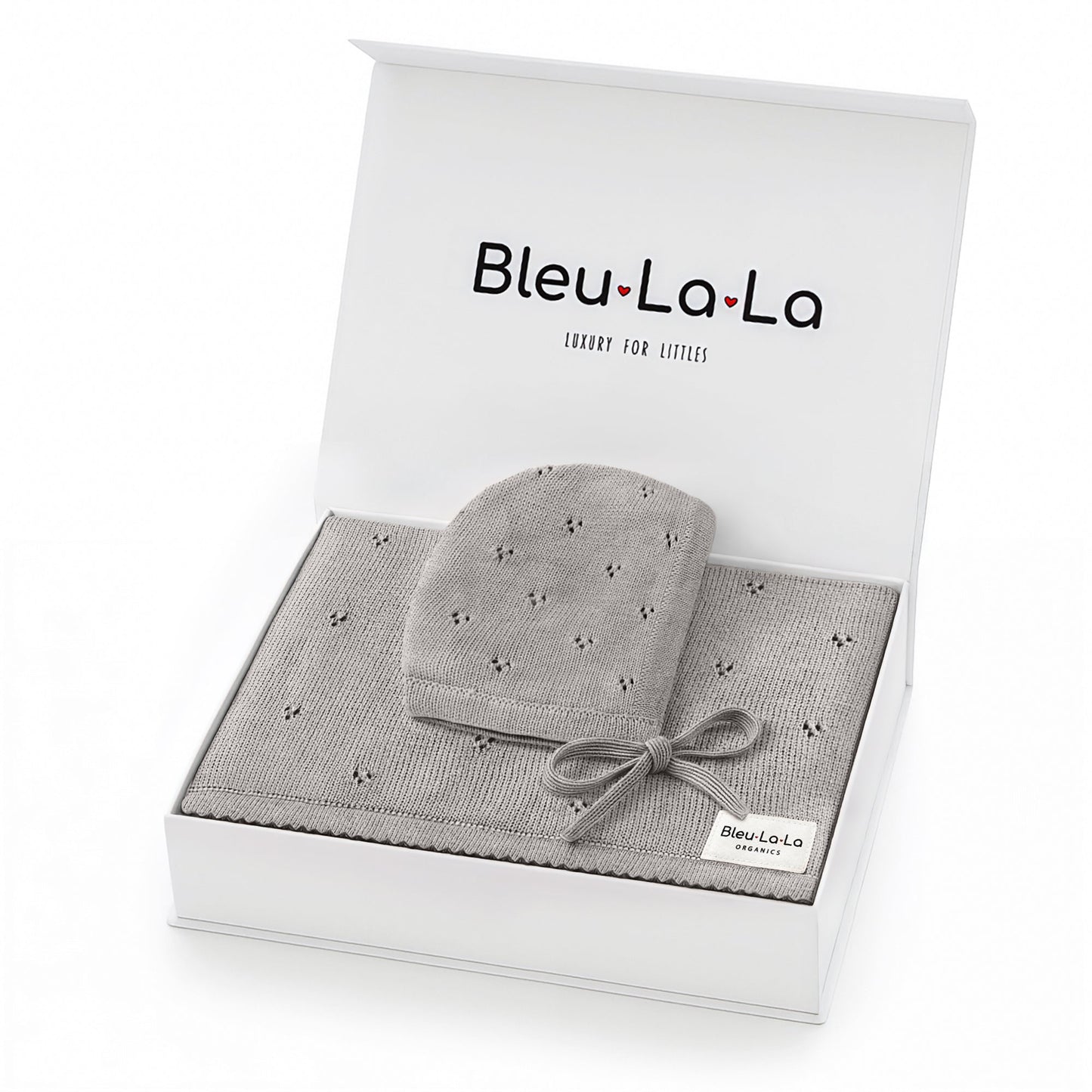 Organic Pointelle Swaddle Blanket + Hat Gift Set