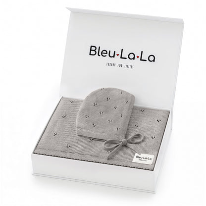 Organic Pointelle Swaddle Blanket + Hat Gift Set