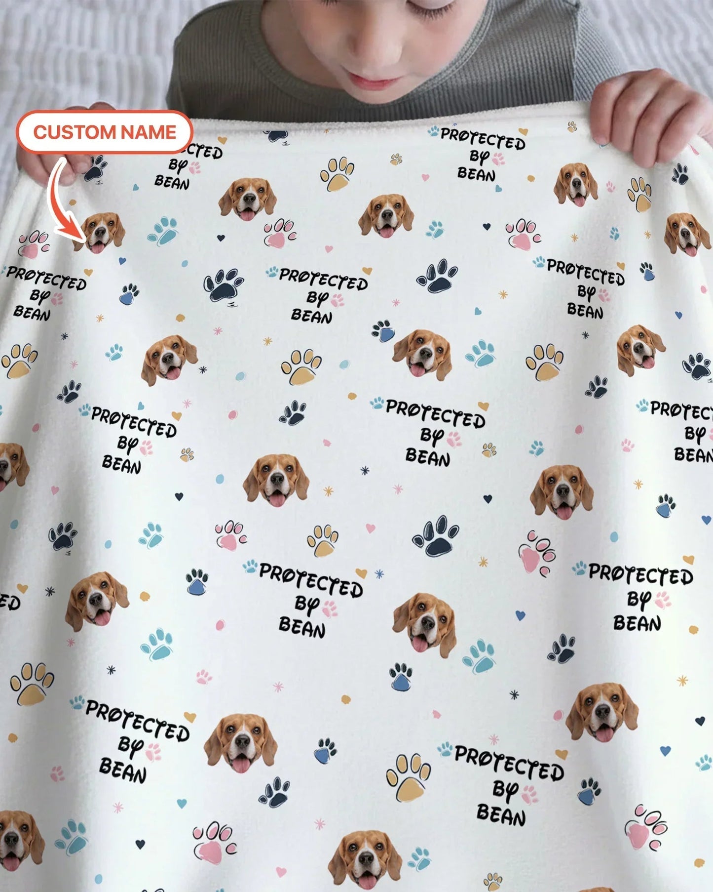 Custom Dog Pattern Bamboo Blanket