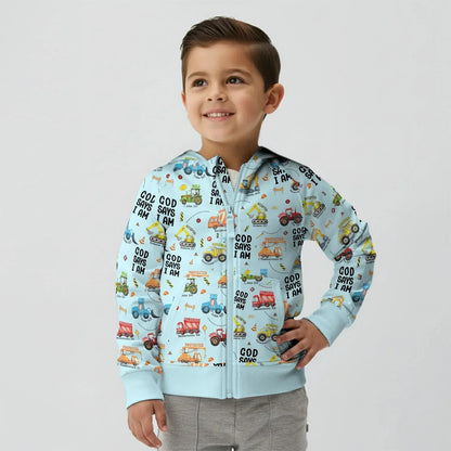 God Says I Am Boy Bamboo Zip Hoodie