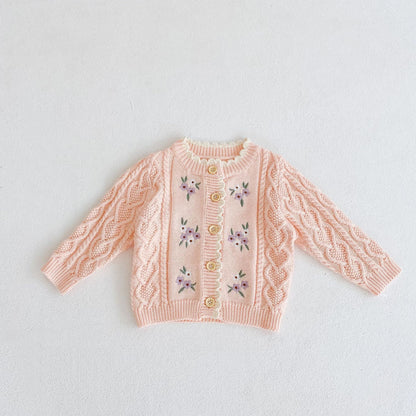 Baby Girl Baby Flower Embroidered Coat