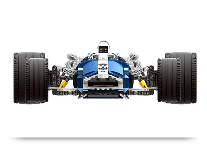 Creative Technology Blue Racing Car Assembling Building Blocks Toy