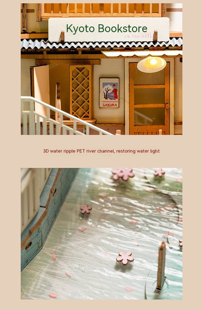 Ruo Shi Ruo Lai Shu Li Sakura Tram Flower House DIY Cabin