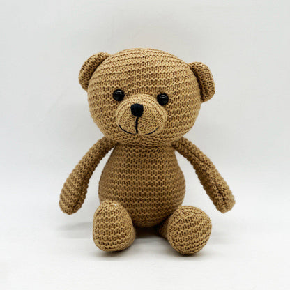 Yarn Bear Doll Wedding Celebration Doll Cute Plush Knitted Toy For Kids As A Gift