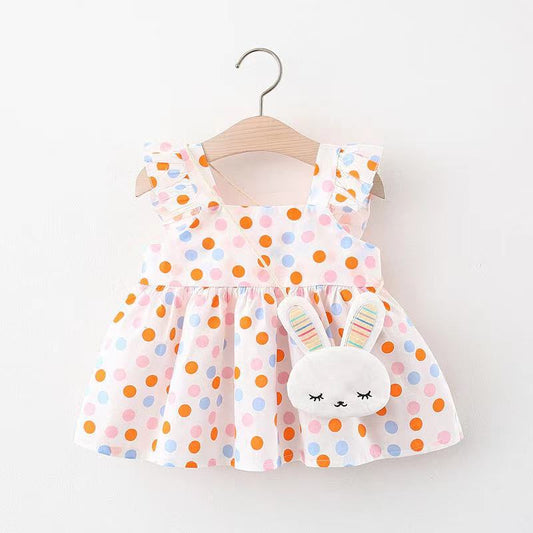 2pcs Cute Cartoon Cotton Summer Baby Dress Set - # BAAA51110006