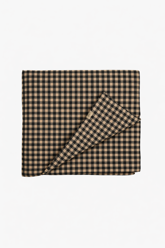 Brown Black Gingham Crib Quilted Blanket