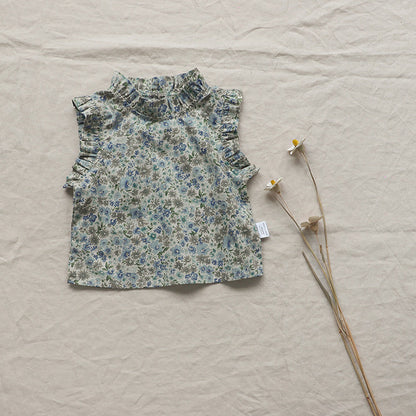 Girls' Summer Baby Floral Vest T-shirt