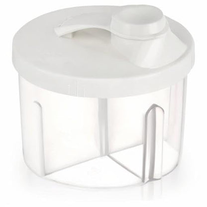 Accmor Baby Formula Dispenser On The Go, Non-Spill Rotating Four-Compartment Formula Container to Go, Milk Powder Kids Snack Container for Infant Toddler Travel Outdoor, White