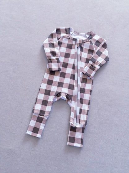 New-style Baby Plaid Onesie Romper