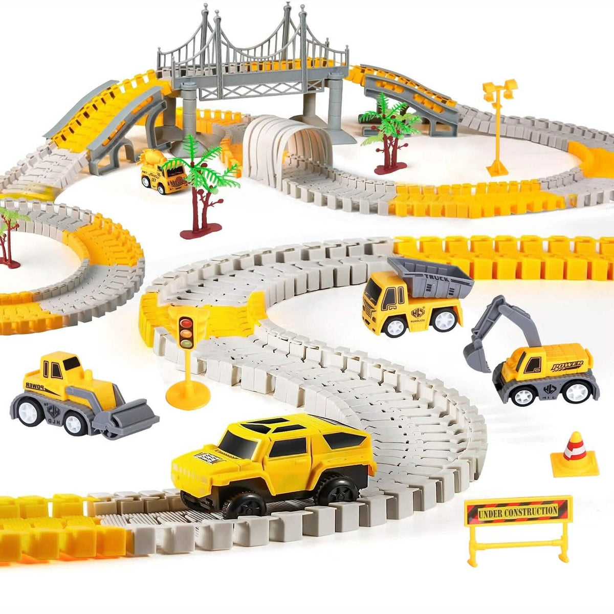 340-Piece: Construction Race Track Toy Set