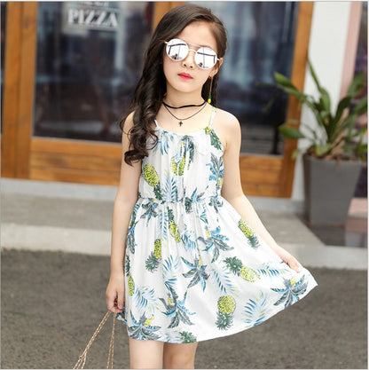 New tie dye layered cute Summer cotton silk dress floral dress for girls
