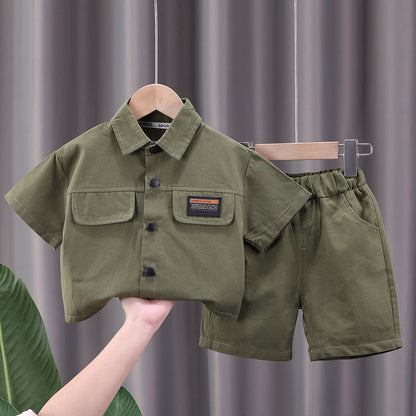 Boys' Short-sleeved Shorts Overall Suit