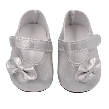 18 Inch American Girl Doll Shoes Solid Color Bow Shoes