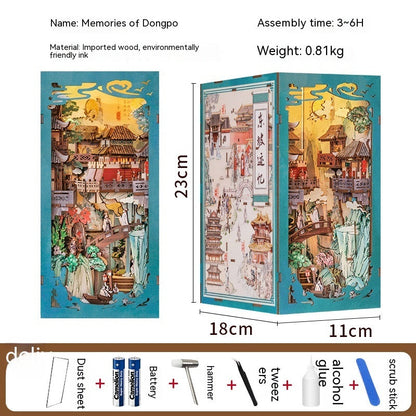 Dongpo Zhiyi Diy Wooden 3d Stereo Hand-assembled Book Stand Model Building Toy